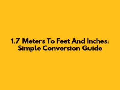 1.7 Meters To Feet And Inches: Simple Conversion Guide