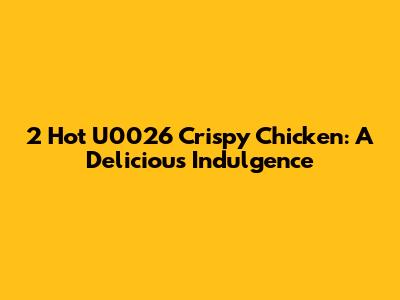 2 Hot U0026 Crispy Chicken: A Delicious Indulgence