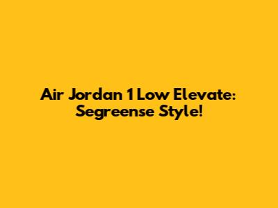 Air Jordan 1 Low Elevate: Segreense Style!