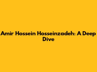 Amir Hossein Hosseinzadeh: A Deep Dive