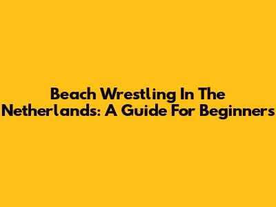 Beach Wrestling In The Netherlands: A Guide For Beginners