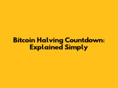 Bitcoin Halving Countdown: Explained Simply