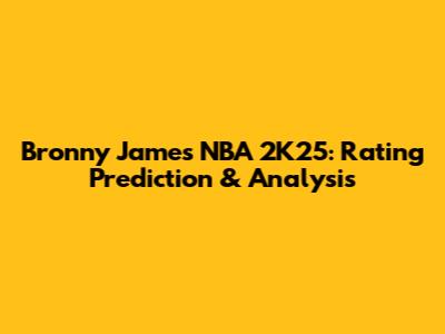 Bronny James NBA 2K25: Rating Prediction & Analysis