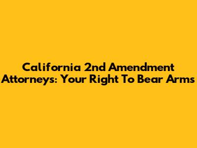 California 2nd Amendment Attorneys: Your Right To Bear Arms