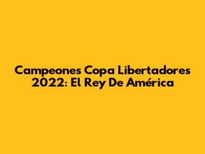 Campeones Copa Libertadores 2022: El Rey De América