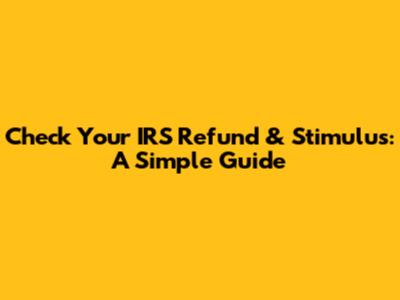 Check Your IRS Refund & Stimulus: A Simple Guide
