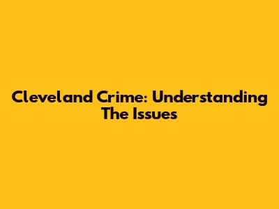 Cleveland Crime: Understanding The Issues