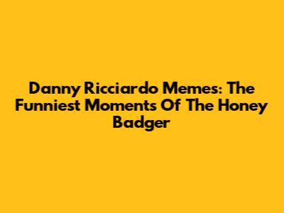 Danny Ricciardo Memes: The Funniest Moments Of The Honey Badger