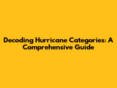 Decoding Hurricane Categories: A Comprehensive Guide