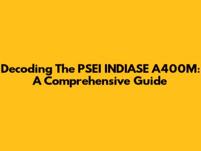 Decoding The PSEI INDIASE A400M: A Comprehensive Guide