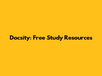 Docsity: Free Study Resources