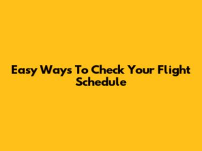 Easy Ways To Check Your Flight Schedule