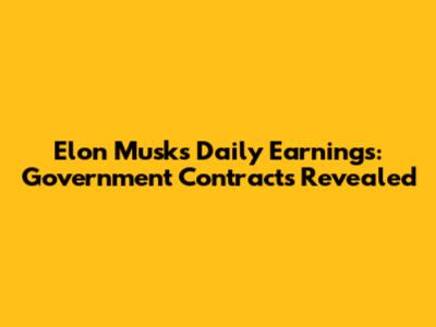 Elon Musk's Daily Earnings: Government Contracts Revealed