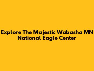 Explore The Majestic Wabasha MN National Eagle Center