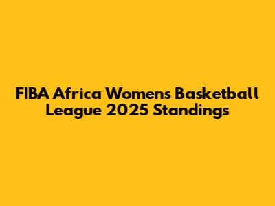 FIBA Africa Women's Basketball League 2025 Standings