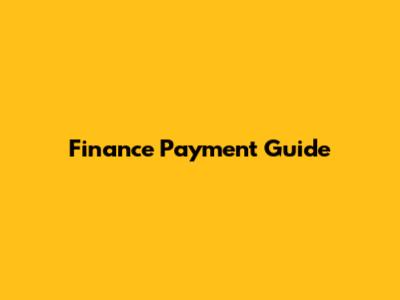Finance Payment Guide