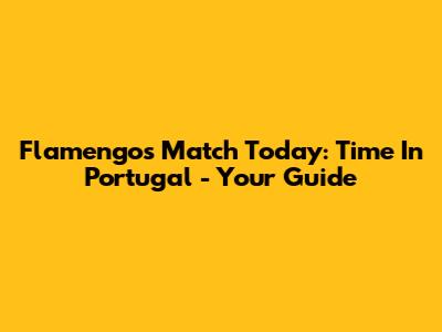 Flamengo's Match Today: Time In Portugal - Your Guide