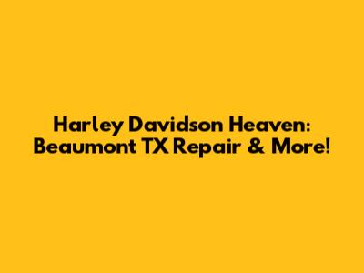 Harley Davidson Heaven: Beaumont TX Repair & More!