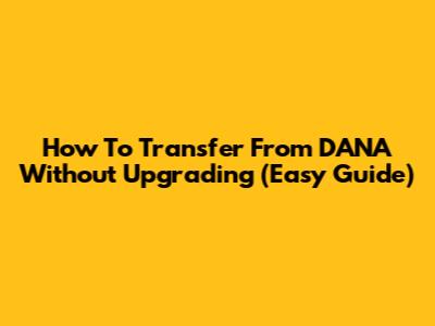How To Transfer From DANA Without Upgrading (Easy Guide)