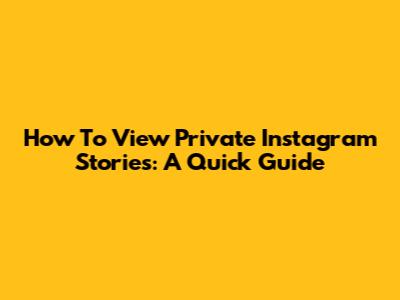 How To View Private Instagram Stories: A Quick Guide