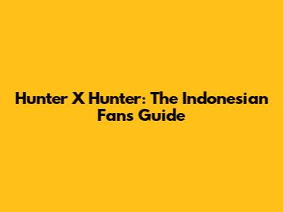 Hunter X Hunter: The Indonesian Fan's Guide