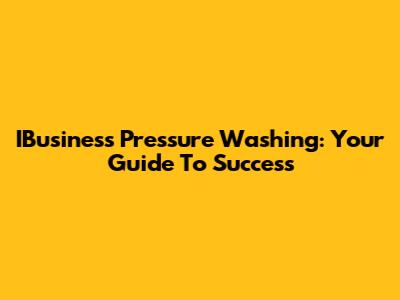 IBusiness Pressure Washing: Your Guide To Success