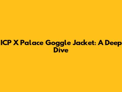 ICP X Palace Goggle Jacket: A Deep Dive
