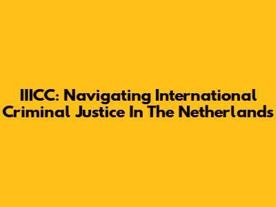IIICC: Navigating International Criminal Justice In The Netherlands