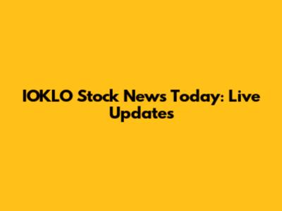 IOKLO Stock News Today: Live Updates