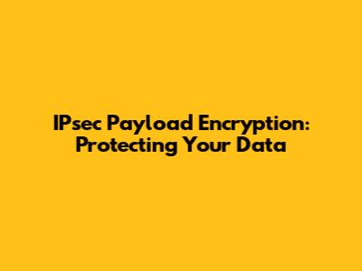 IPsec Payload Encryption: Protecting Your Data