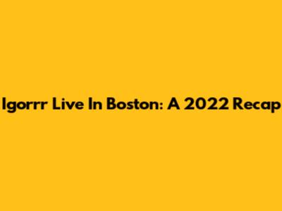 Igorrr Live In Boston: A 2022 Recap