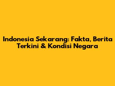 Indonesia Sekarang: Fakta, Berita Terkini & Kondisi Negara