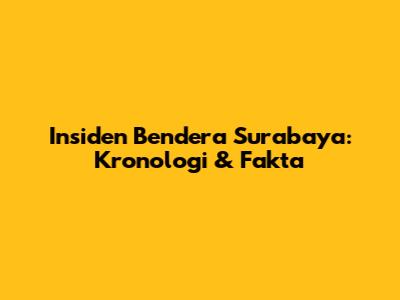 Insiden Bendera Surabaya: Kronologi & Fakta