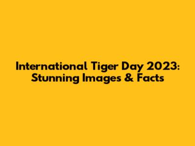 International Tiger Day 2023: Stunning Images & Facts