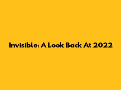Invisible: A Look Back At 2022