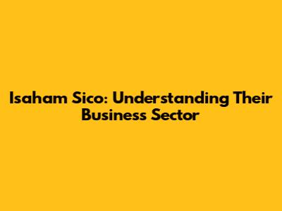 Isaham Sico: Understanding Their Business Sector