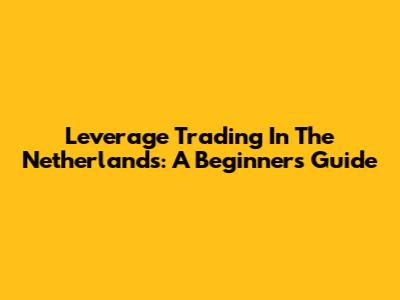 Leverage Trading In The Netherlands: A Beginner's Guide