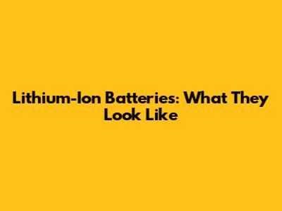 Lithium-Ion Batteries: What They Look Like