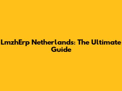 LmzhErp Netherlands: The Ultimate Guide
