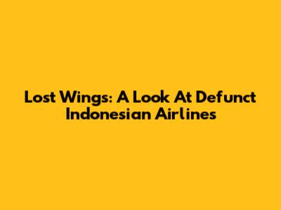 Lost Wings: A Look At Defunct Indonesian Airlines
