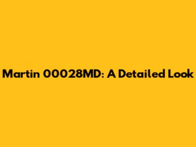 Martin 00028MD: A Detailed Look