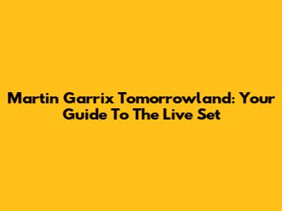 Martin Garrix Tomorrowland: Your Guide To The Live Set