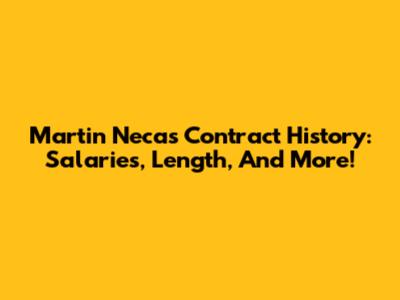 Martin Necas Contract History: Salaries, Length, And More!
