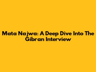 Mata Najwa: A Deep Dive Into The Gibran Interview