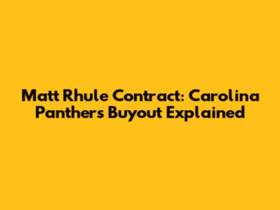 Matt Rhule Contract: Carolina Panthers Buyout Explained