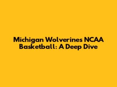 Michigan Wolverines NCAA Basketball: A Deep Dive