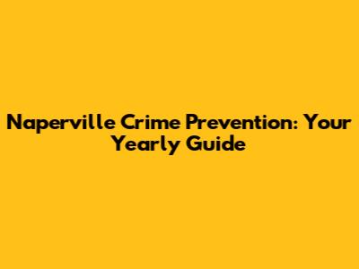Naperville Crime Prevention: Your Yearly Guide