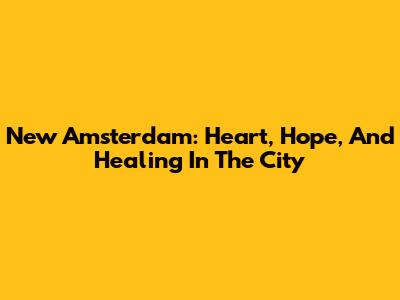 New Amsterdam: Heart, Hope, And Healing In The City