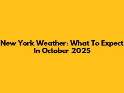 New York Weather: What To Expect In October 2025