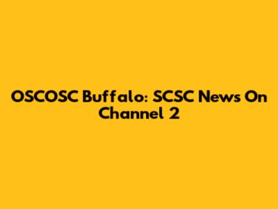 OSCOSC Buffalo: SCSC News On Channel 2